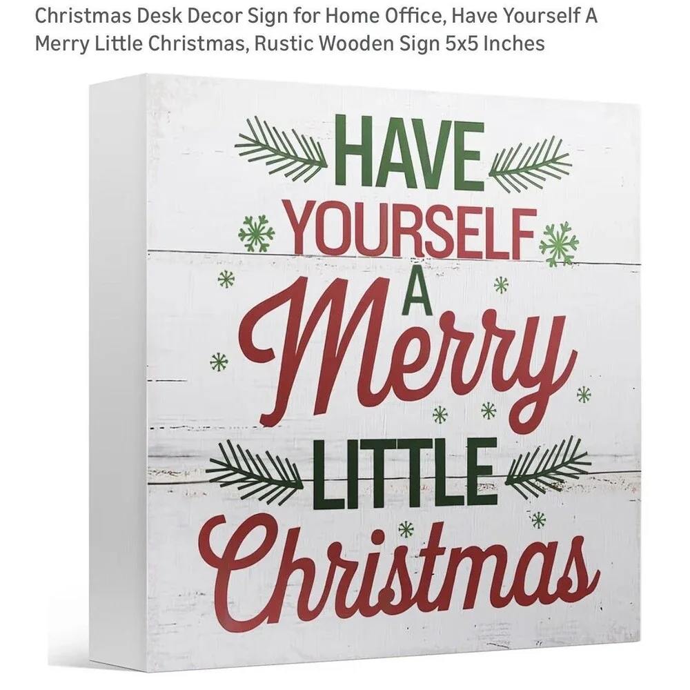 Have Yourself A Merry Little Christmas Wood Sign Christmas Deco Indoors 5x5